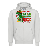 Dove Grey Tacosaurus Rex Zipper Hoodie - texasbilliewilder