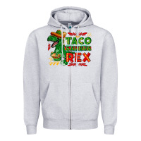 Heather Grey Tacosaurus Rex Zipper Hoodie - texasbilliewilder