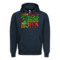 Navy Tacosaurus Rex Zipper Hoodie - texasbilliewilder