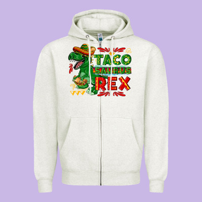 Tacosaurus Rex Zipper Hoodie Designed By Texasbilliewilder