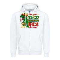 White Tacosaurus Rex Zipper Hoodie - texasbilliewilder