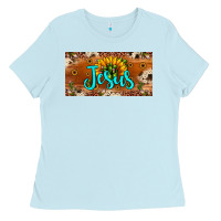 Baby Blue jesus Ladies Tee - JahusDesignShop