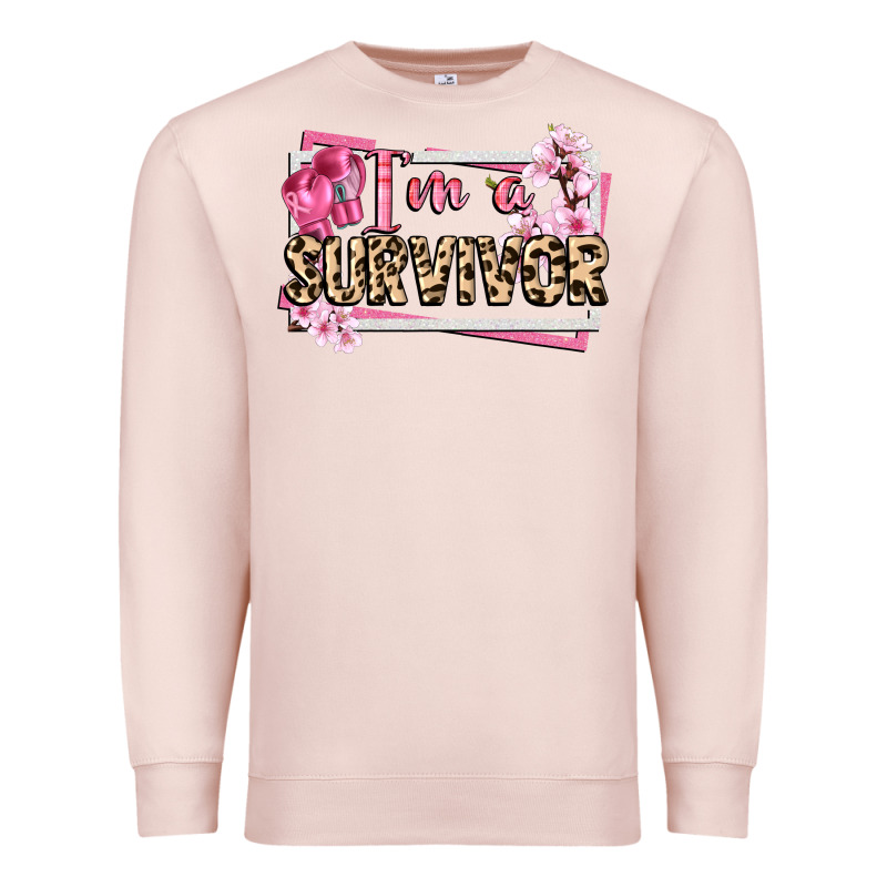 Im A Survivor Cancer Awareness Premium Sweatshirt by CowGirlArtShop | Teevron