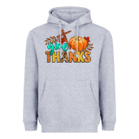Heather Grey give thanks Heavyweight Hoodie - CowGirlArtShop