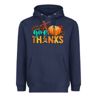 Navy give thanks Heavyweight Hoodie - CowGirlArtShop