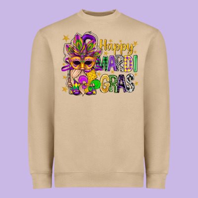 Happy Mardi Gras With Gnome Heavyweight Sweatshirt Designed By Bundleandbundleshop