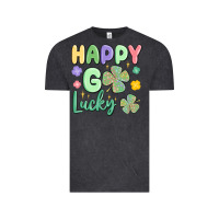 Vintage Black happy go lucky Vintage Tee - MaliasSmallBusiness