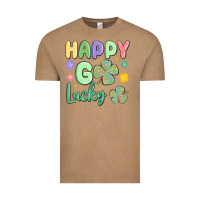 Vintage Coffee happy go lucky Vintage Tee - MaliasSmallBusiness