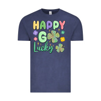 Vintage Denim happy go lucky Vintage Tee - MaliasSmallBusiness