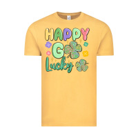Vintage Mustard happy go lucky Vintage Tee - MaliasSmallBusiness