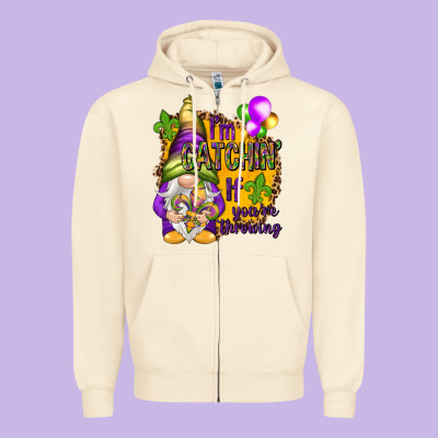 I'm Catching If You're Throwing Zipper Hoodie Designed By Nancycooperartshop