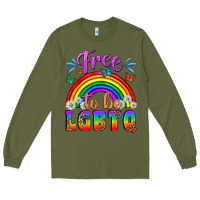 Army Green Western Free To Be Lgbtq Long Sleeve Tee - BundleAndBundleShop