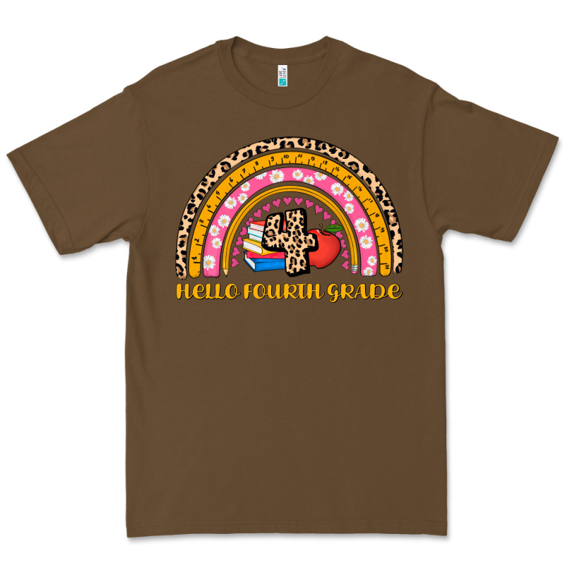 Back To School Rainbow Hello Fourth Grade Premium Tee by AdoDesignShop | Teevron