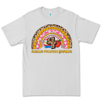 Dove Grey back to school rainbow hello fourth grade Premium Tee - AdoDesignShop