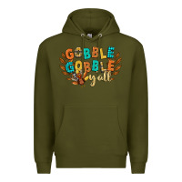 Army Green gobble gobble yall Premium Hoodie - CowGirlArtShop