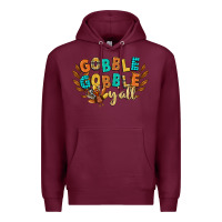 Burgundy gobble gobble yall Premium Hoodie - CowGirlArtShop