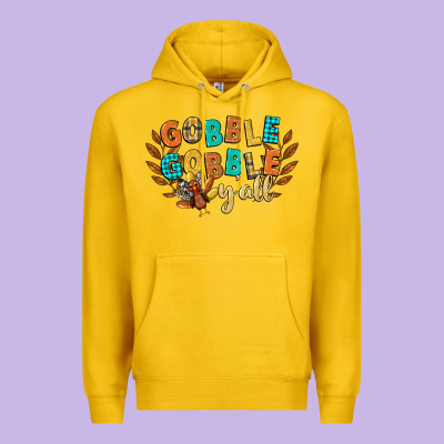 Gobble Gobble Yall Premium Hoodie Designed By Cowgirlartshop
