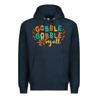 Navy gobble gobble yall Premium Hoodie - CowGirlArtShop