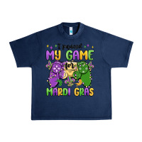Navy i paused my game for mardi gras Urban Heavy Tee - MaliasSmallBusiness