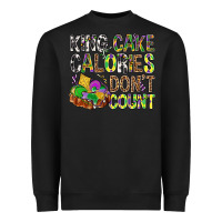 Black King Cake Calories Don't Count Mardi Gras Heavyweight Sweatshirt - BundleAndBundleShop