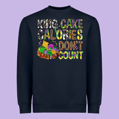 King Cake Calories Don't Count Mardi Gras Heavyweight Sweatshirt Designed By Bundleandbundleshop