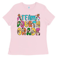 Bubblegum Pink team fourth grade Ladies Tee - JahusDesignShop