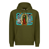 Army Green Gemstone our lady of Guadalupe Premium Hoodie - JahusDesignShop