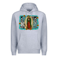 Heather Grey Gemstone our lady of Guadalupe Premium Hoodie - JahusDesignShop