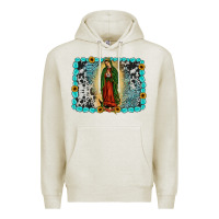 Oatmeal Heather Gemstone our lady of Guadalupe Premium Hoodie - JahusDesignShop