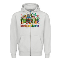 Dove Grey Mexican Dia De Los Muertos Coffee Cups Zipper Hoodie - texasbilliewilder
