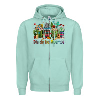 Seafoam Mexican Dia De Los Muertos Coffee Cups Zipper Hoodie - texasbilliewilder