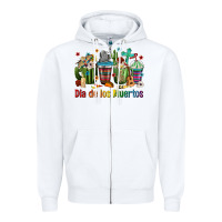 White Mexican Dia De Los Muertos Coffee Cups Zipper Hoodie - texasbilliewilder