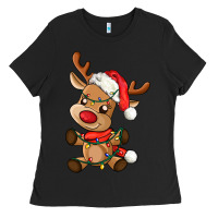 Black baby christmas reindeer Ladies Tee - AdoDesignShop