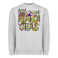 Heather Grey Little miss Mardi Gras Heavyweight Sweatshirt - BundleAndBundleShop