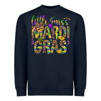 Navy Little miss Mardi Gras Heavyweight Sweatshirt - BundleAndBundleShop