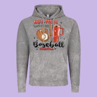 Hot Mess Always Stressed Baseball Mama Stanley Cup Vintage Hoodie Designed By Maliassmallbusiness