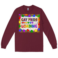 Burgundy Gay Pride Loading LGBTQ Tumbler Long Sleeve Tee - BundleAndBundleShop