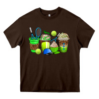 Chocolate Brown tennis coffee cups Heavy Core Tee - AdoDesignShop