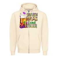 Sandshell Mardi Gras and beer Zipper Hoodie - NancyCooperArtShop