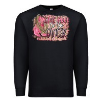 Black give boot to the cancer Premium Sweatshirt - CowGirlArtShop
