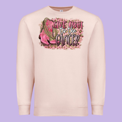 Give Boot To The Cancer Premium Sweatshirt Designed By Cowgirlartshop