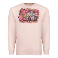 Pale Pink give boot to the cancer Premium Sweatshirt - CowGirlArtShop