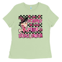Matcha in october we wear pink for breast cancer Ladies Tee - AdoDesignShop