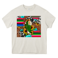 Cream san judas leopard cowhide gemstone Heavy Core Tee - JahusDesignShop