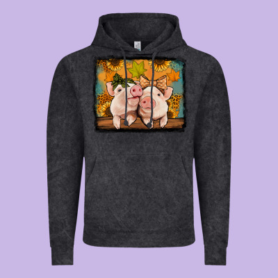 Fall Pigs Vintage Hoodie Designed By Jasminsmagicworld