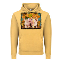 Vintage Mustard fall pigs Vintage Hoodie - Jasminsmagicworld