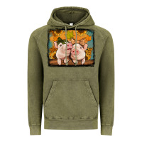 Vintage Olive fall pigs Vintage Hoodie - Jasminsmagicworld
