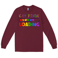 Burgundy Western Gay Pride Loading LGBTQ+ Long Sleeve Tee - BundleAndBundleShop