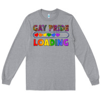 Heather Grey Western Gay Pride Loading LGBTQ+ Long Sleeve Tee - BundleAndBundleShop