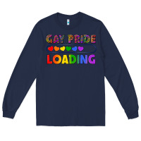 Navy Western Gay Pride Loading LGBTQ+ Long Sleeve Tee - BundleAndBundleShop